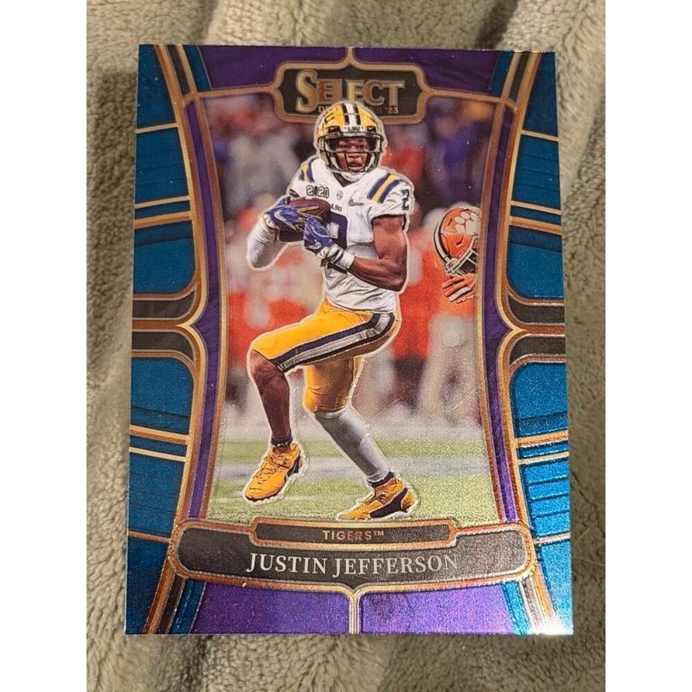 2023 Panini Select Draft Picks Justin Jefferson Purple Parallel LSU